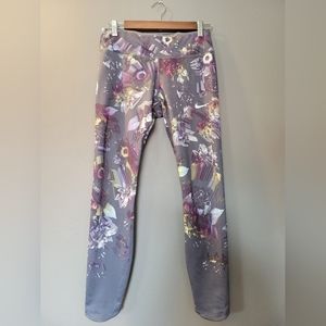 Nike Epic Luxe Dri Fit Floral Running Leggings 7/8 Length Womens Size S